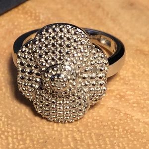 NWT Karis Diamond Accent Flower Ring in Platinum